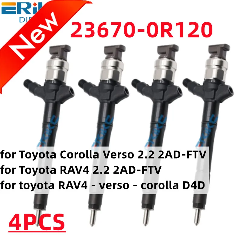 NEW FOR Toyota 23670-0R120 23670 0R120 236700R120 RAV4 2.2 2AD-FTV 4PCS ERIKC Diesel Fuel Injector