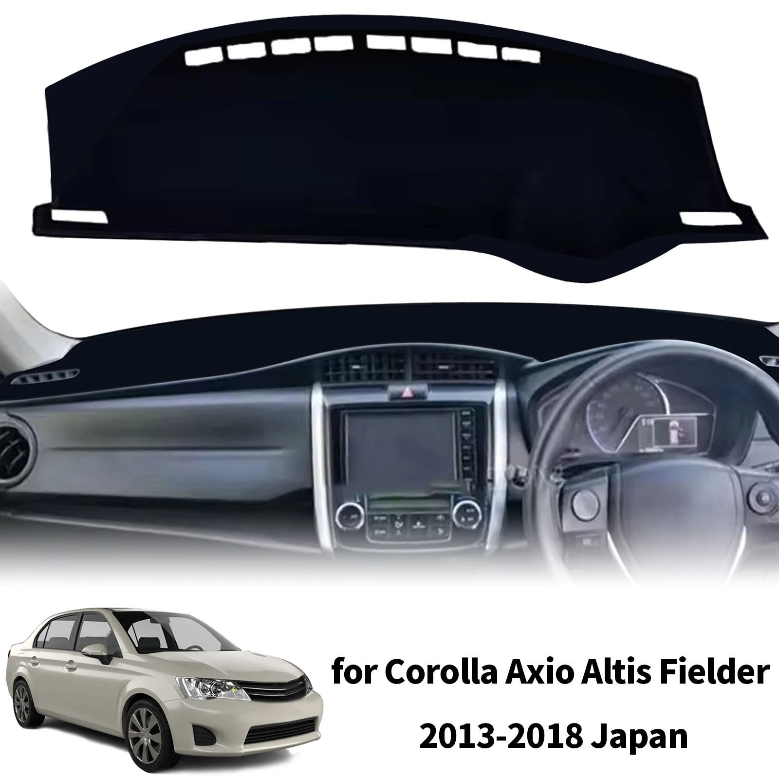 for Toyota Corolla Axio Altis Fielder 2018-2013 Japan Fit Car Dashboard Cover Sunshade Dash Mat Anti‑Slip Dashmat Protector Pad