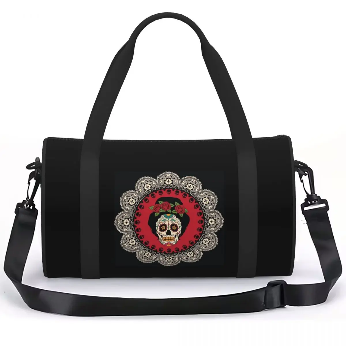 Mexican Skull Calavera Illustration 7 Luggage Bag Multi-Functional Duffle Tote Bag Handbags Gym Bags Fitness Bag for Boys Girls