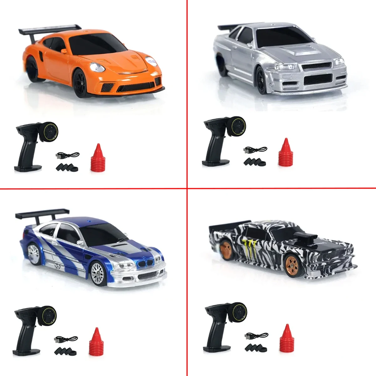 2.4G RC Drift Araba 1/43 4WD Uzaktan Kumanda Araba Yüksek Hızlı Dört Tekerlekten Çekiş Radyo Kontrollü Mini Araba Yarışı Modeli Çocuk Oyuncak Hediye