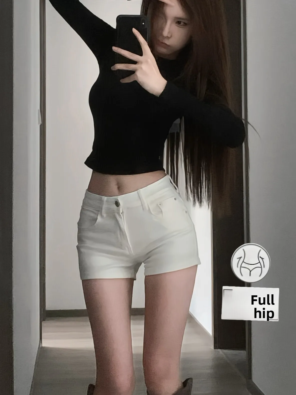 

Корейские джинсовые шорты с низкой талией для женщин, с эффектом увеличения бедер, со встроенными подушечками, повседневные, летние, облегающие, с высокой эластичностью