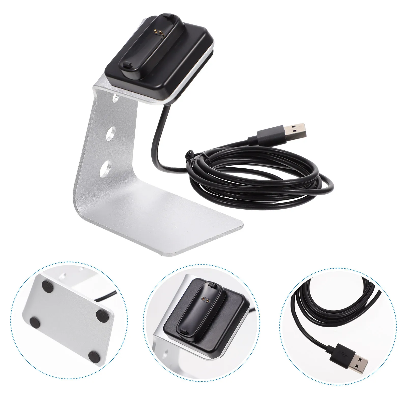 

Smartwatch Charger Dock Aluminum Alloy Charging Stand Built-in Safety Chip Fast Stable Charge Base Compatible USB Cable