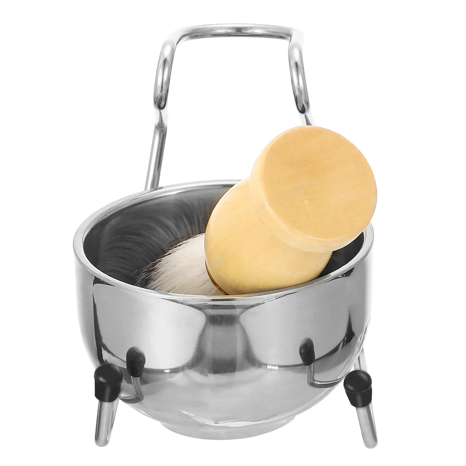 1set Edelstahl Rasier Schüssel Ständer Set Platzsparende Rasierpinsel Halter Für Männer Bart Pinsel Lagerung Rack Reise pflege