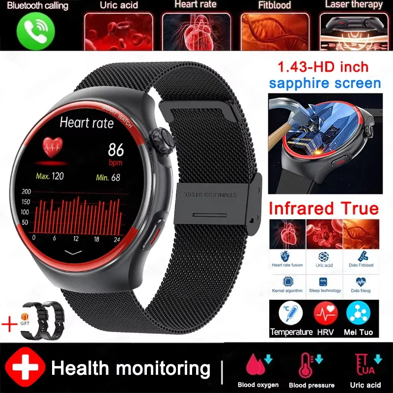 2025 For HUAWEI New High-Precision Laser Detection Smart Watch Men HRV Blood pressure Heart Rate NFC HD call Health Sports Watch
