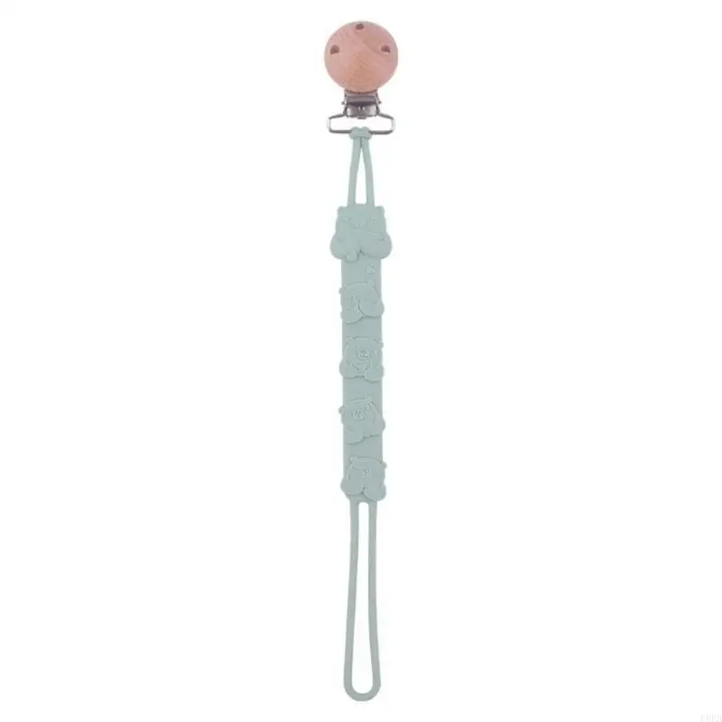 حامل لهاية من السيليكون مع مشبك سلسلة التسنين للأطفال هدية عيد الميلاد L8RB