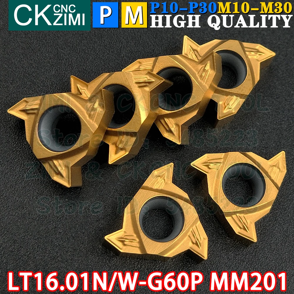 LT16.01N-G60P MM201 LT16.01W-G60P MM201 Carbide Inserts Left Right Internal External Thread Threaded Inserts Tools CNC Tools