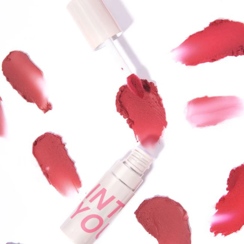 INTO YOU – rouge à lèvres mat léger, Texture fine, teinte longue durée, boue naturelle pour les lèvres, saveur de raisin pour femmes