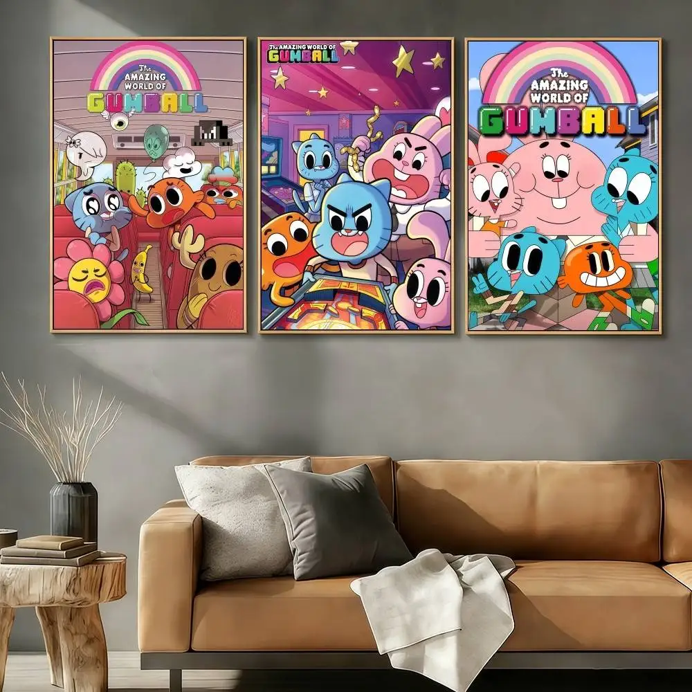 CT The A-AmazingS W-World G-GumballS Poster Stickers Art Print Retro Aesthetic Wall Decor Living Room Bedroom Home Office Gifts