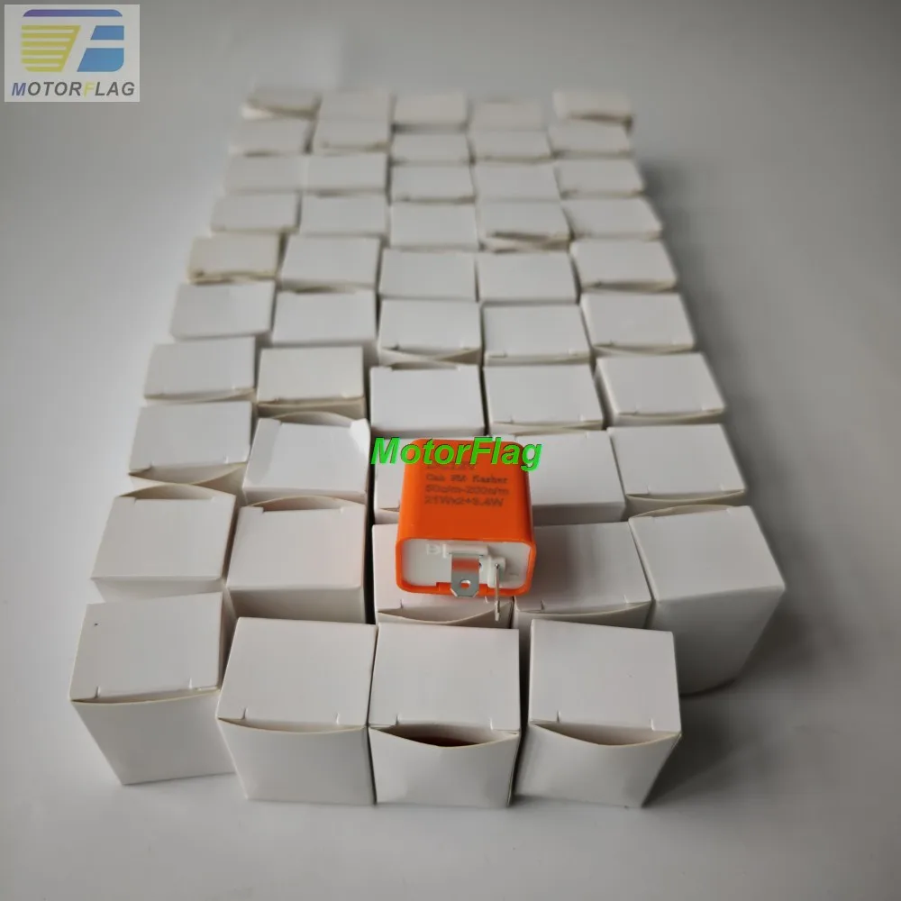 50 Pieces of DC 12V 2-pin Frequency Adjustable LED Turn Signal Flasher Relay for Motorcycle Scooter