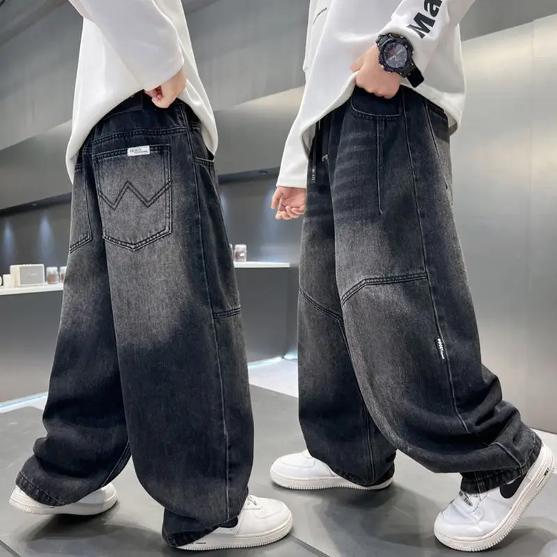Teenage Boy Jeans Letter Children Jeans Casual Style Kids Jeans Spring Autumn Kids Clothes 4 6 810 11 12 13 14 Years