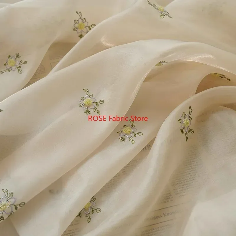 Exquisite Flower Embroidered Shiny Fabric for Spring and Summer Dress, Cupcake dress, Party, Lace Top, Bridal Supply