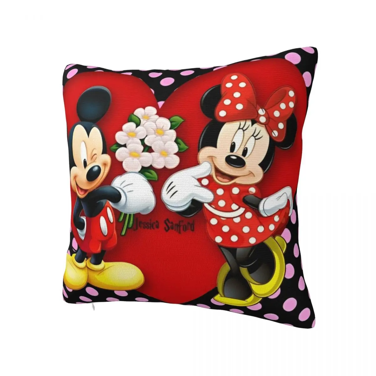 Mickey Mouse Valentine's Day Couple Love Pillow Cover Pillow Case For Office Car Home Decorative Cushion Cover Soft  Pillowcases