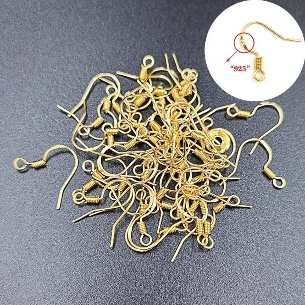 Gold Plated Earring Hooks 100PCS Ear Wire Backs Findings Handmade Jewelry DIY