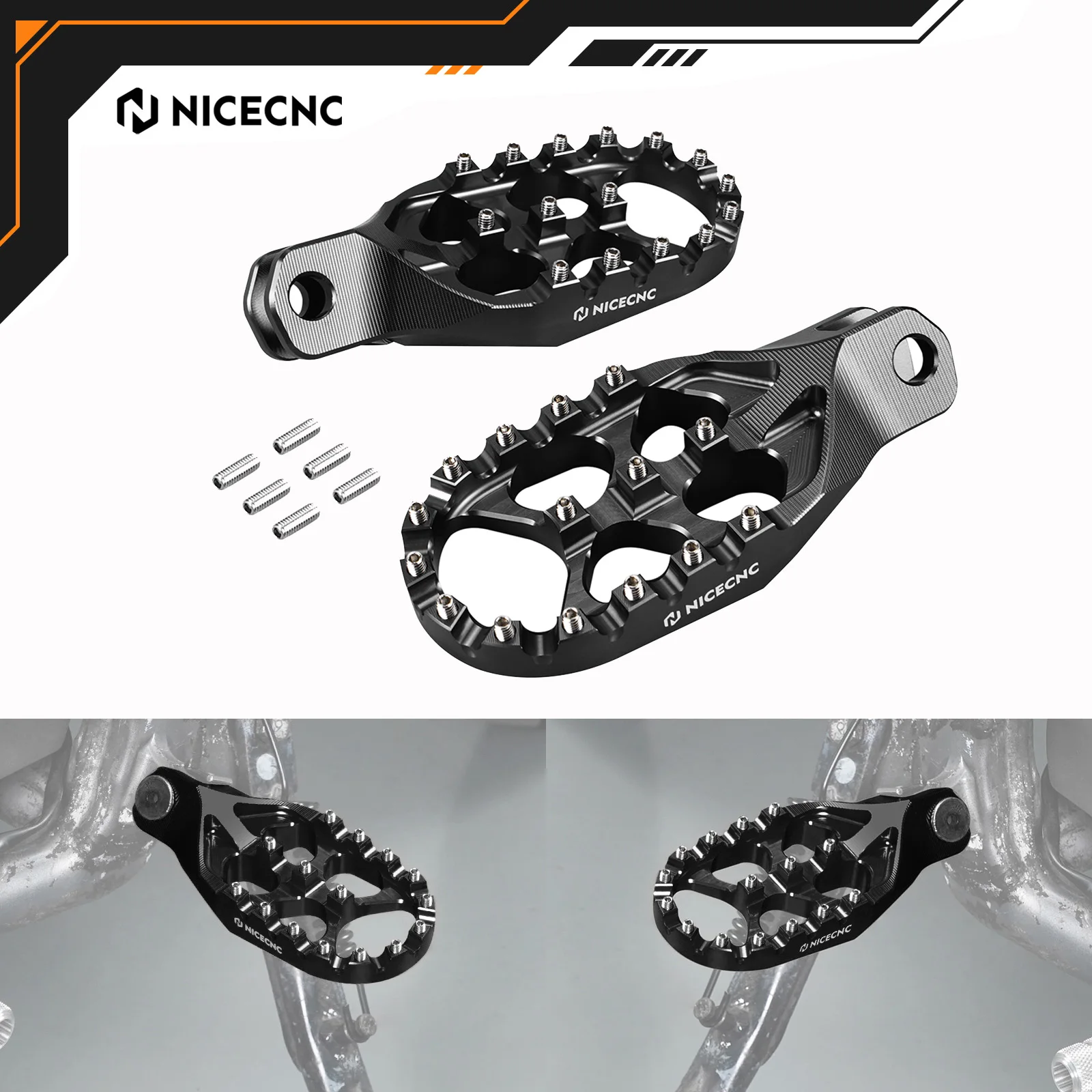 NICECNC For Suzuki DRZ400S 2000-2024 DRZ400SM 2005-2024 DRZ400 S SM Enlarged Aluminum Foot Pegs Footrest Motorcycle Accessories