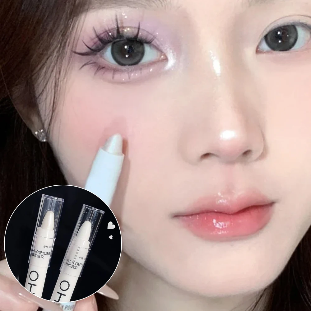 Pearlescent Matte White Highlighter Pen Waterproof Glitter Lying Silkworm Eyeliner Stick Lasting Brightening Korean Eyes Makeup