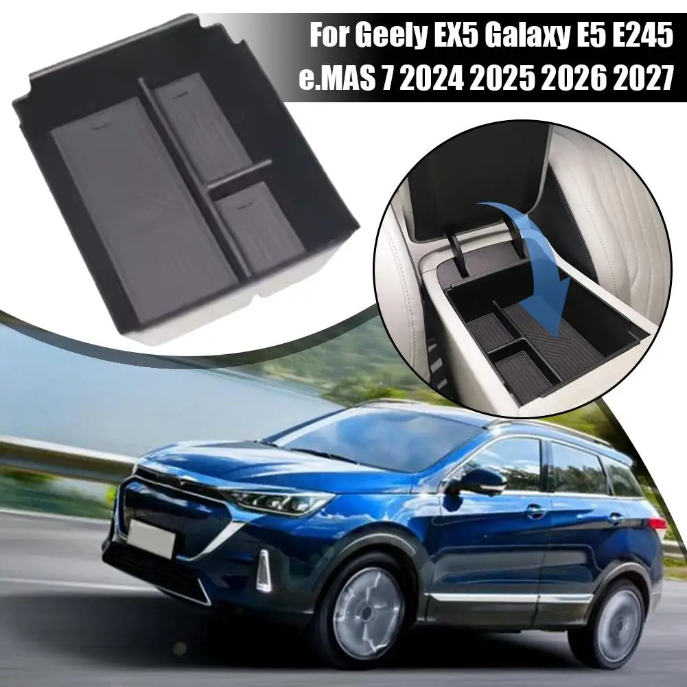Car Storage Box Suitable for Geely Ex5, Galaxy E5, E245, E.Mas 7 (2024, 2025, 2026, 2027 Models) Center Console Box/Armrest Box.