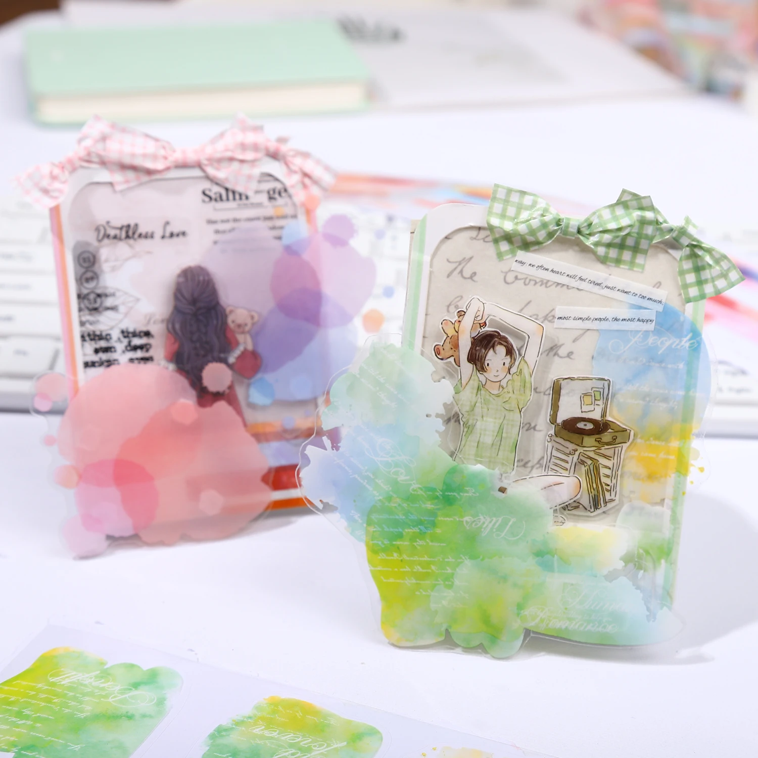 2m/Roll Art Color PET Masking Tapes Watercolor Tape Decorative Adhesive Scrapbook supplies Journal Aesthetic Stationery Stickers