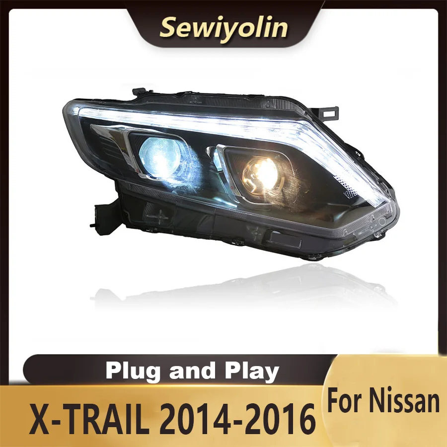 

For Nissan X-TRAIL 2014-2016 Car Accessories Headlight Assembly LED Lights Lamp DRL Signal Plug And Play Daytime Running