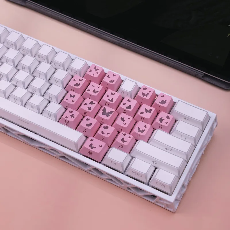 21 Keys Butterfly Keycaps Personalized For Cherry Axis Mechanical Keyboard Office Gaming Keycap Girl Friend Gift
