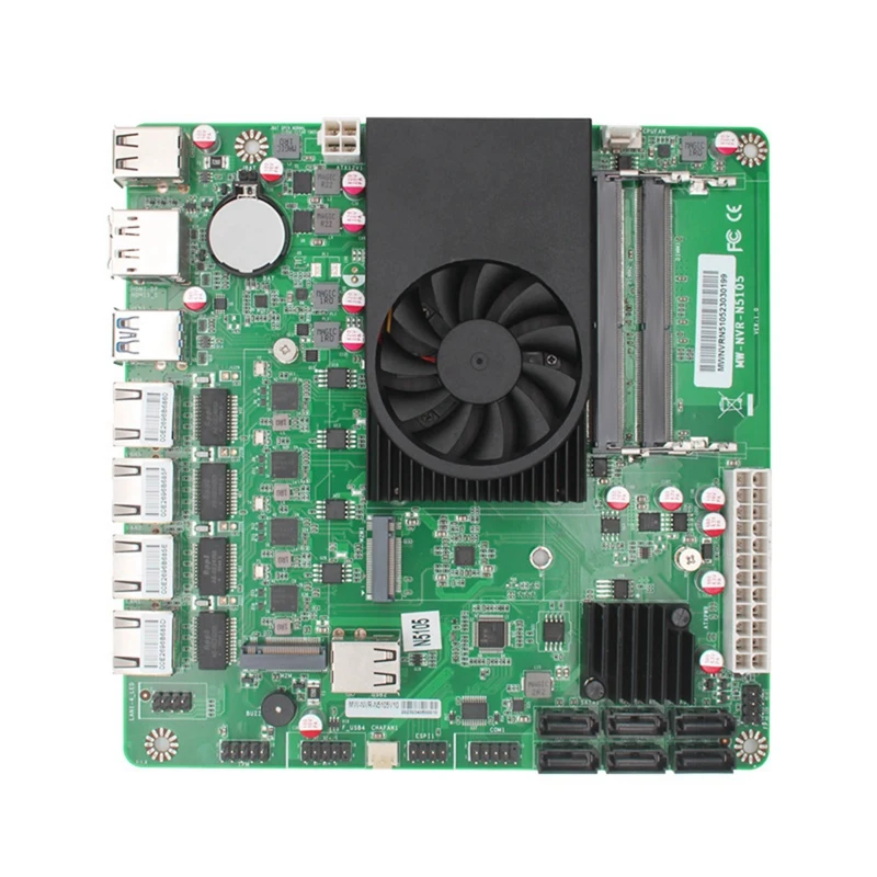 N5105 ITX NAS DIY Motherboard 4 Cores 4 Threads Low Power Consumption 4X2.5Gbe 2Xm.2 6Xsata Slot NVR N5105 Board Durable