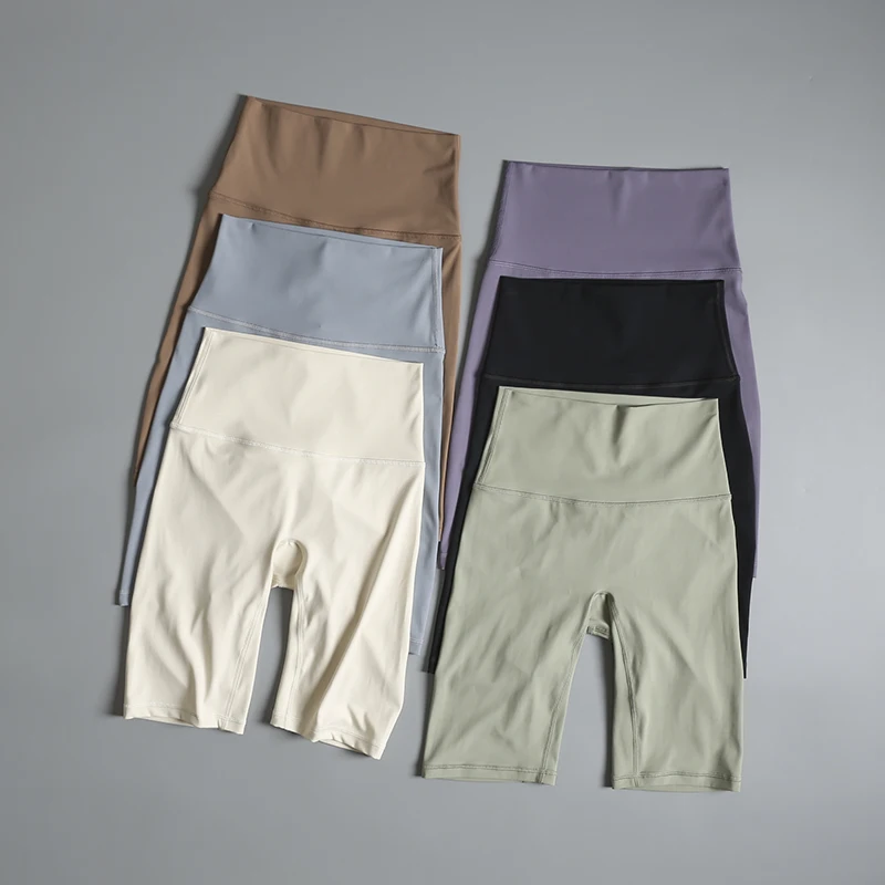 High-Waist Yoga Fitness Shorts Women's Sport Cycling Pants Quick Dry Breathable Butt Lifting Five-Quarter Length Running Dance