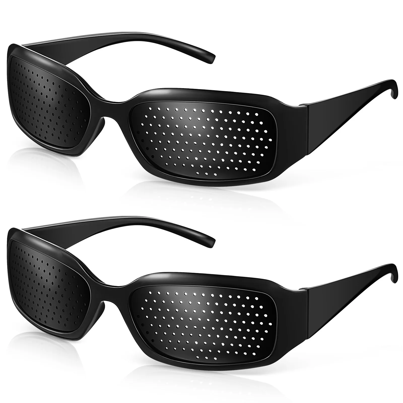 

2Pcs Pinhole Eyeglasses Full Frame Protection Glasses Eye Strain Relief Correction Glasses Eye Care Supplies Portable