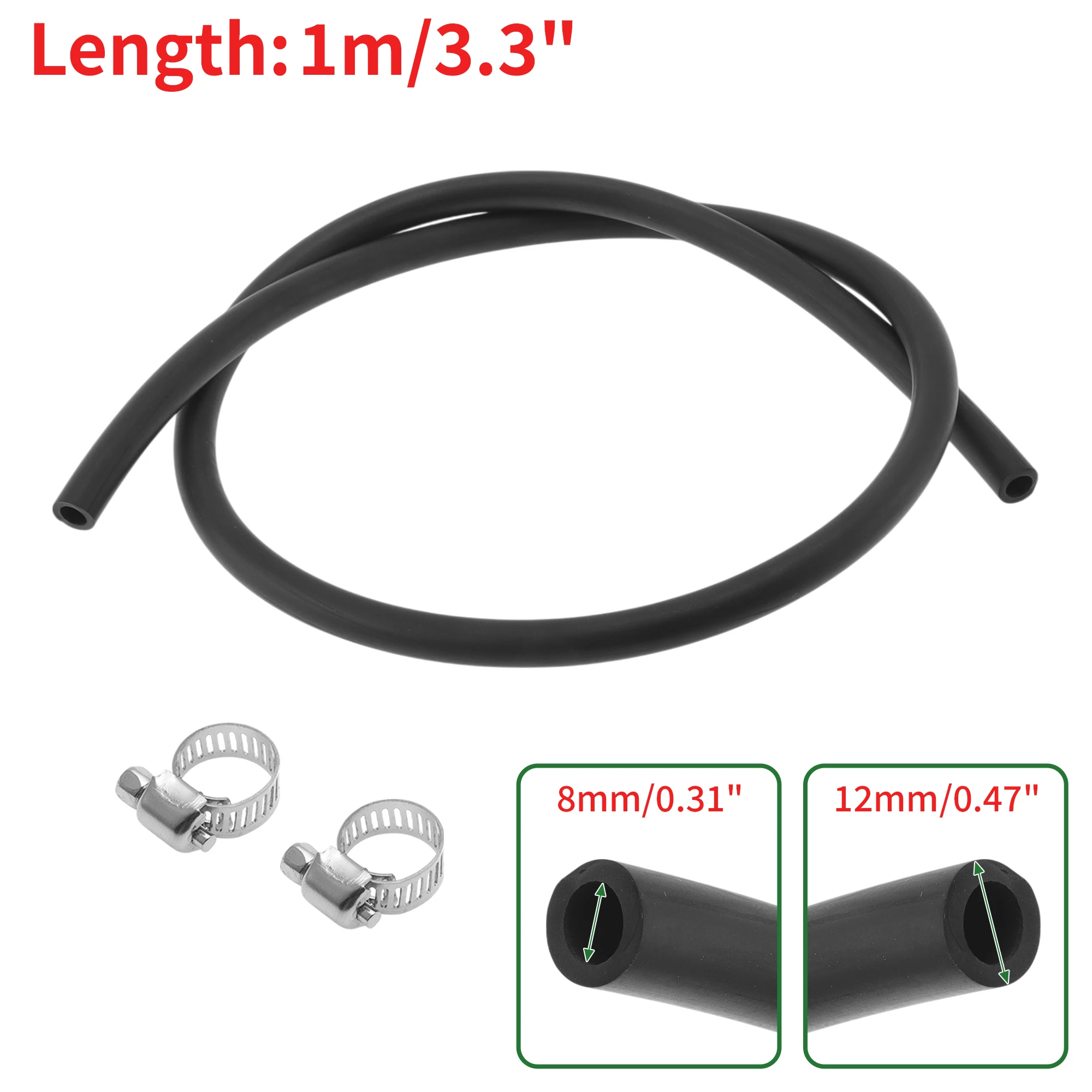 

UXCELL Lubricating Oil Hoses 8x12mm 1m Water Hose Pipe Tubing