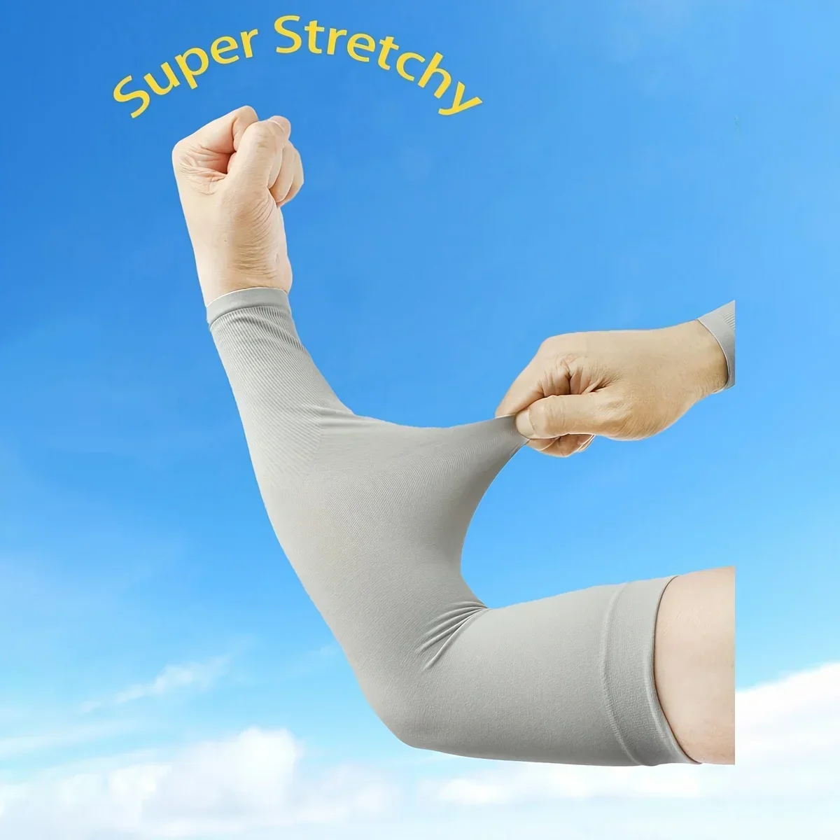 أكمام أذرع صيفية للسيدات - لون خالص، مقاس مرن، حماية من الشمس، ماصة للعرق، ملحقات نزهة كاجوال، ملابس كاجوال