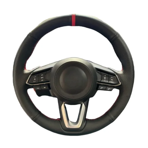 Imagen 2 del producto Protector para volante de coche de cuero de microfibra DIY para Mazda 3 Onxeira CX4 Atenza CX5 CX30 accesorios interiores cómodos