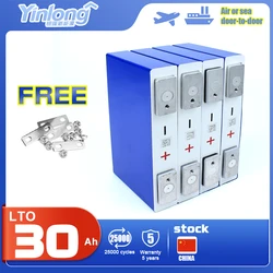 Yinlong 2.3V 30Ah Original Prismatic LTO Rechargeable Batteries 6-24PCS For Solar System DIY Power Supply Car Audio 25000+ times