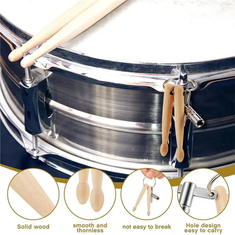 Picture 5: A06F-Mini Drumsticks Drum Keys Keychains Drummer Gift & Practical Tuning Tool Mini Drumsticks