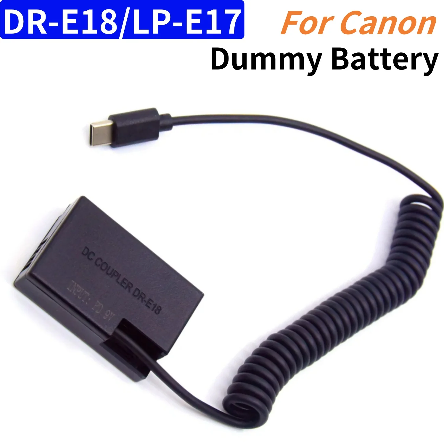 

ACK-E18 PD USB Type C Power Adapter Cable DR-E18 DC Coupler LP-E17 Dummy Battery For Canon EOS 77D 250D 750D 760D 800D 850D R10