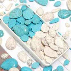 10Pcs/Lot Natural Stone Drop Shape Cabochon Blue White Turquoise Spacer Cabochon For DIY Crafts Ornament Handmade Making Accesso