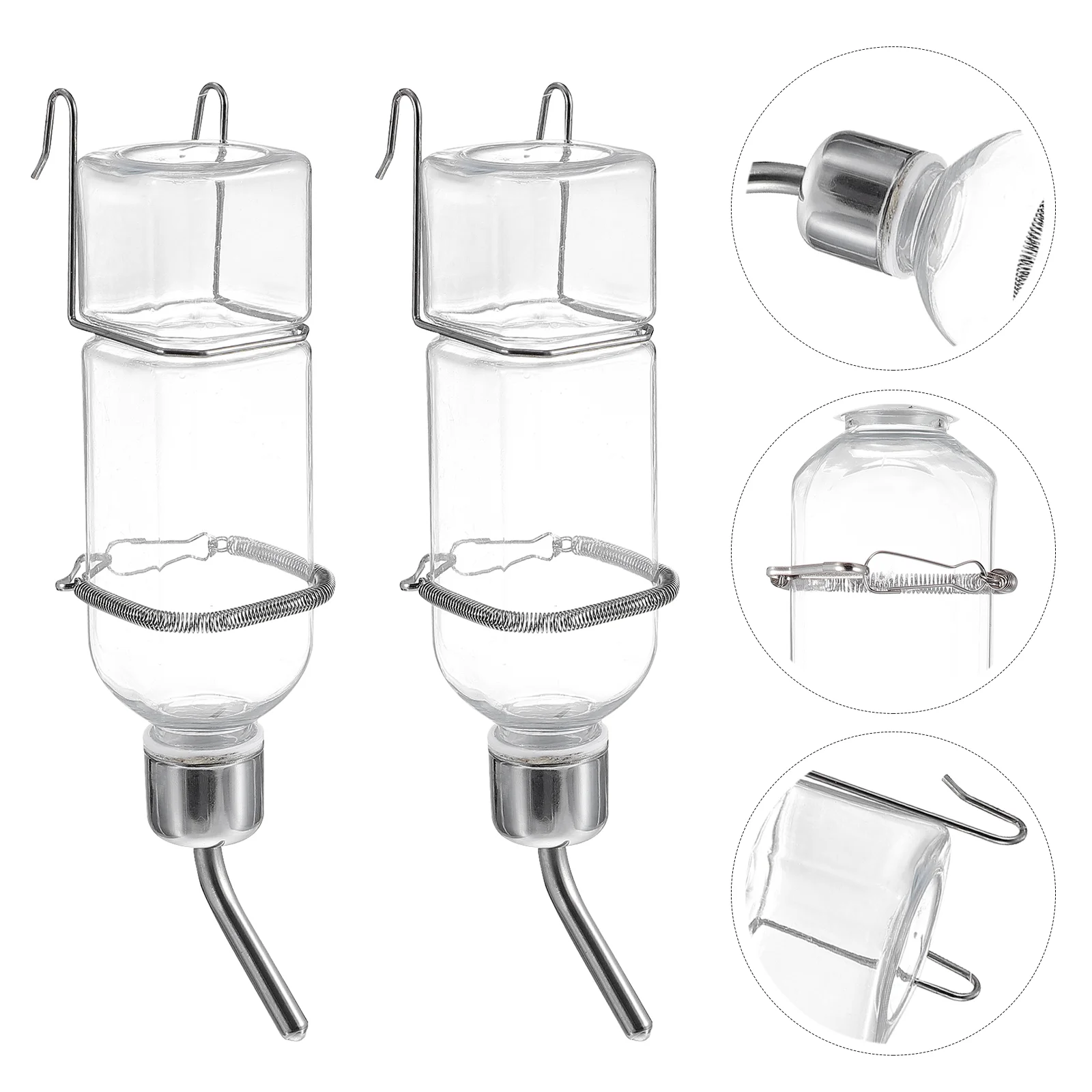 2 Pcs Fountain Bottle Hanging Drinking Drinking Bottle Water Feeder Fountain Supply Pet Hydration Pet Accessories