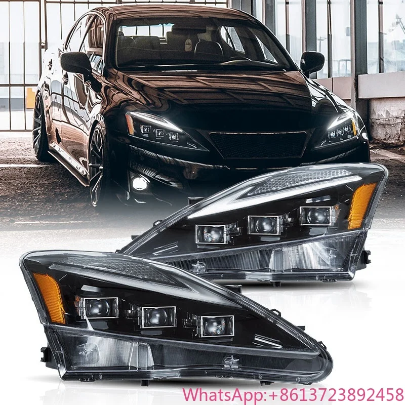 VLAND LED Headlight Sequential Start up Animation Blue to White 2006-2012 for Lexus for Lexus IS250 IS350 ISF IS300 IS400 Lights