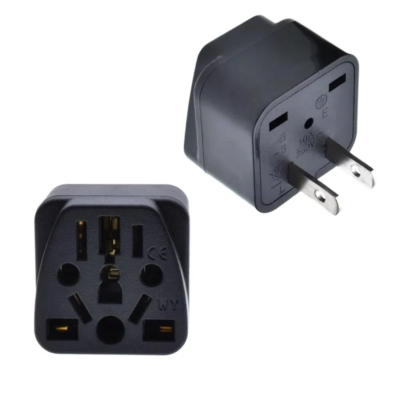 1PCS/LOT WY-6 day American adapter Japan Thailand polar two oblate pin multi-function jack 2 flat turn 3-pin plug CE