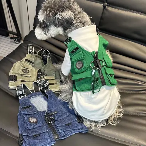 Gilet da lavoro per cani Gilet autunnali e invernali Schnauzer Teddy Bear Gilet da lavoro per animali alla moda Abbigliamento Abbigliamento per cuccioli Giacca per cani
