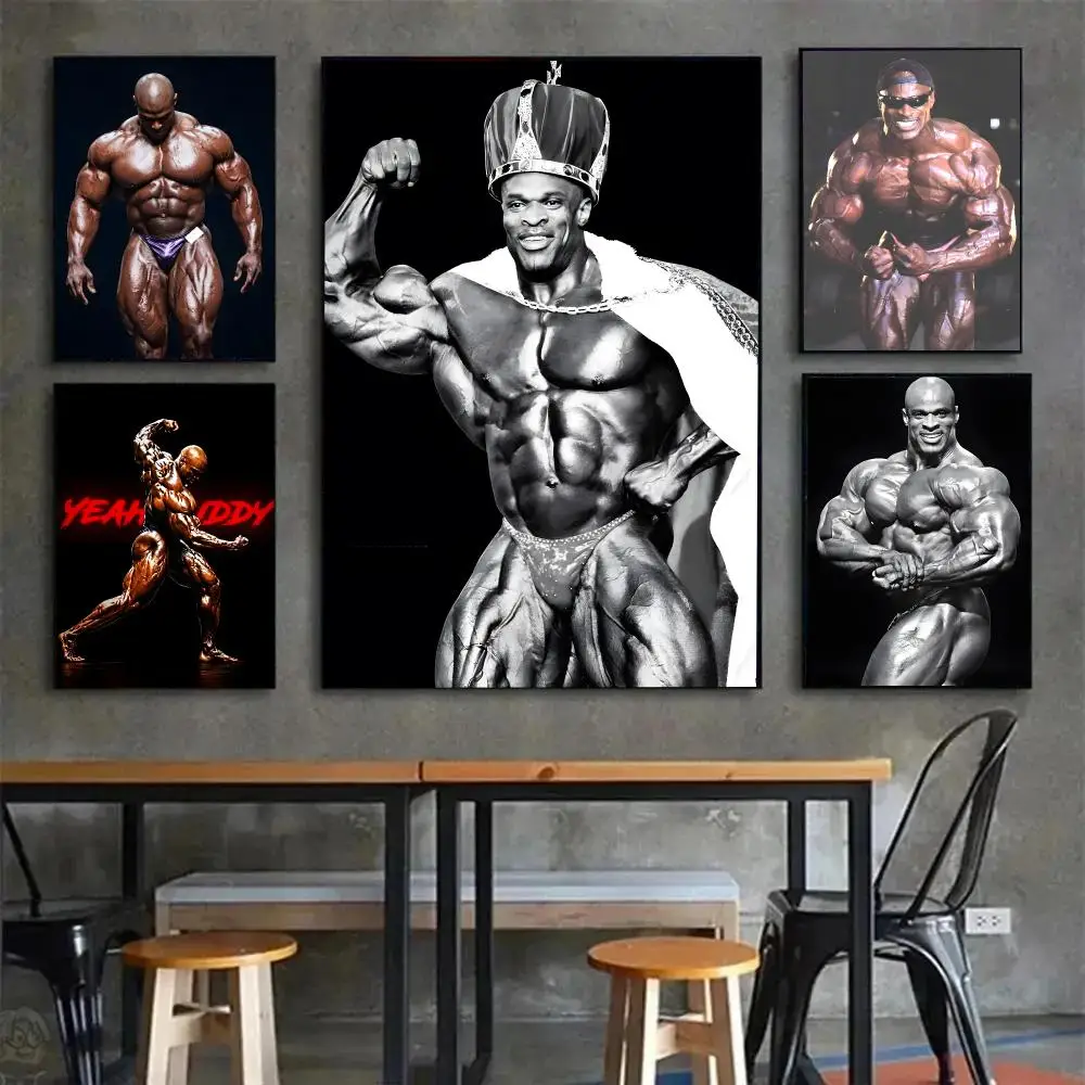 Powerful Athlete Sportsman R-Ronnie Coleman Poster Painting Wall Art Mural for Living Room Home Decor and Gifts