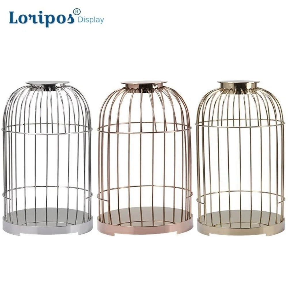 Creative Fake Bird Cage Metal Case Display Rack Shoes Display Tray Garment Store Window Display Fixture Shop Home Decorate Art