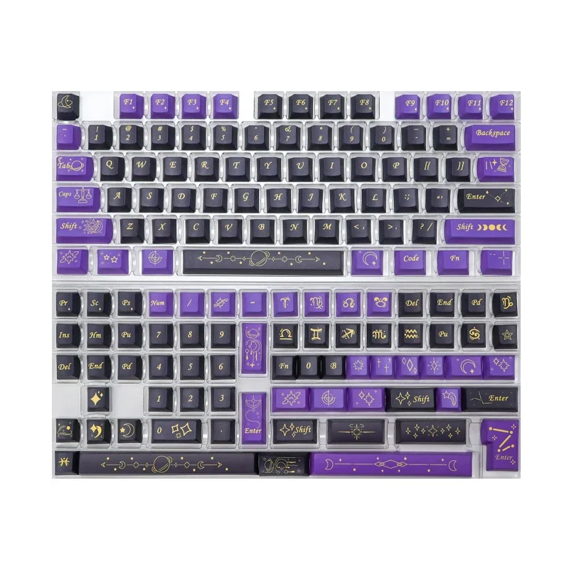 

Stardust prologue theme keycaps Original height PBT143 key Sublimation customization Full set of constellation themes