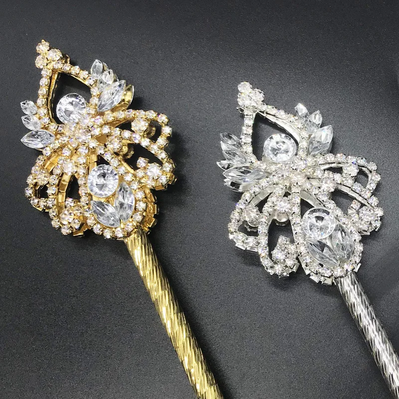 FORSEVEN or/argent couleur reine sceptre Durable sans couture baguette mariée mariage sceptre femmes reine fête Costume princesse baguettes JL