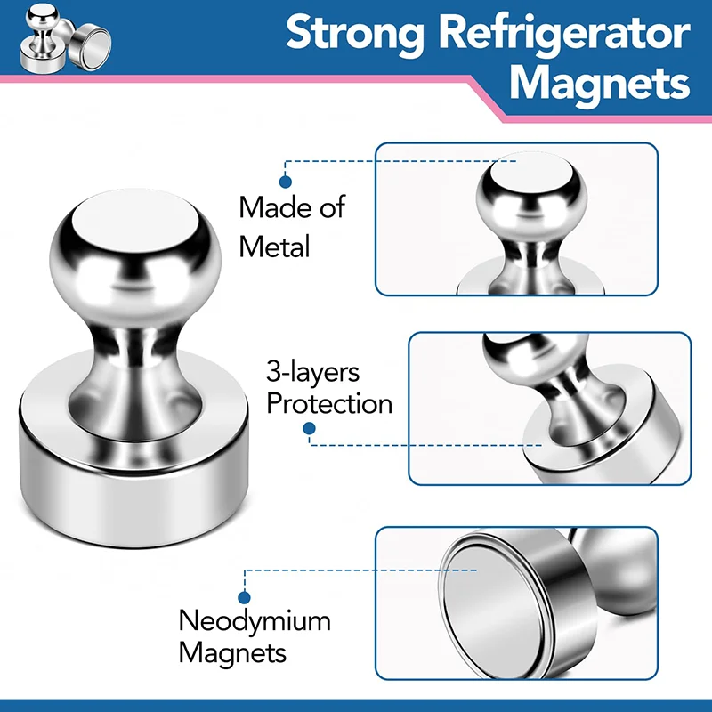Metal Magnetic Pins Portable Magnetic Thumbtacks Whiteboard Cone Strong Magnet Fridge Pushpin Home Storage Tools Powerful Magnet