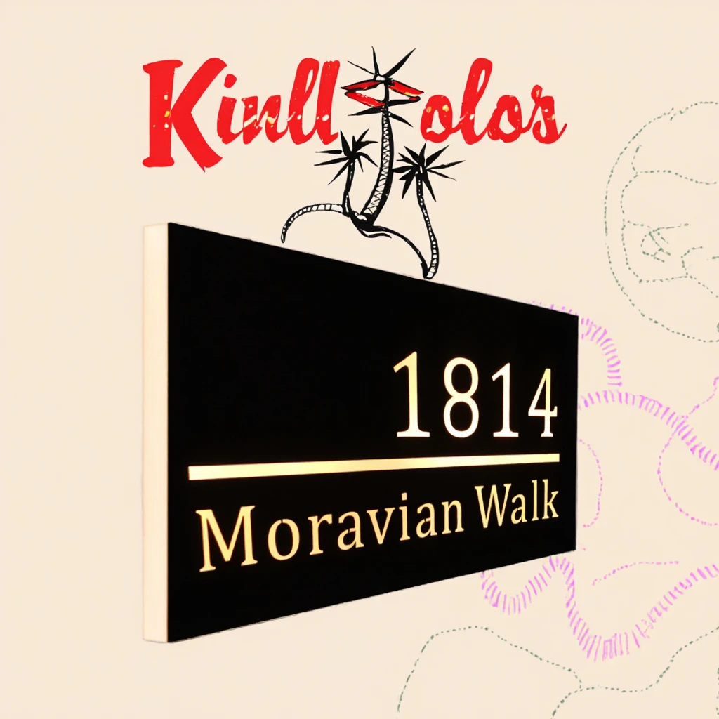 Custom 3D LED Backlit House Address Plate for Schools Illuminated Dormitory Residential Number Sign with AC Power Supply