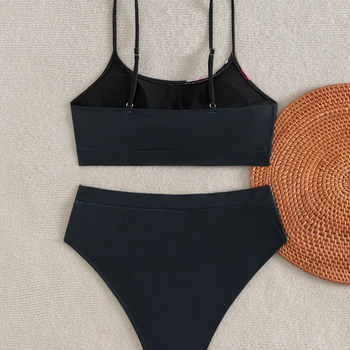 2025 New Bikini Printed U-shaped High Waist Bikini Sexy Split Swimsuit Women Swimwear M