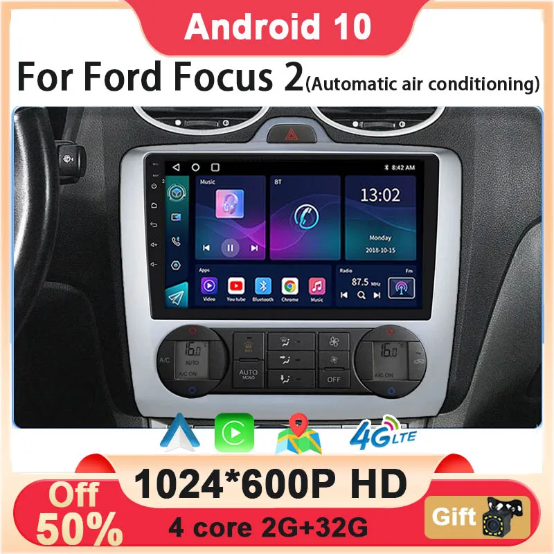 

Мультимедийный экран Android 10 для Ford Focus 2 3 Mk2 Mk3 2004-2011 Автомобильный радиоприемник Стерео Видеоплеер GPS-навигация Carplay Auto