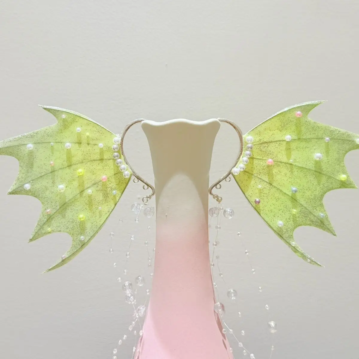 Hot! COS Mermaid Ears, Green Forest Wings Ear Hanging Headpieces, Elf Ears, Mermaid Props, Photos, Role-playing Props