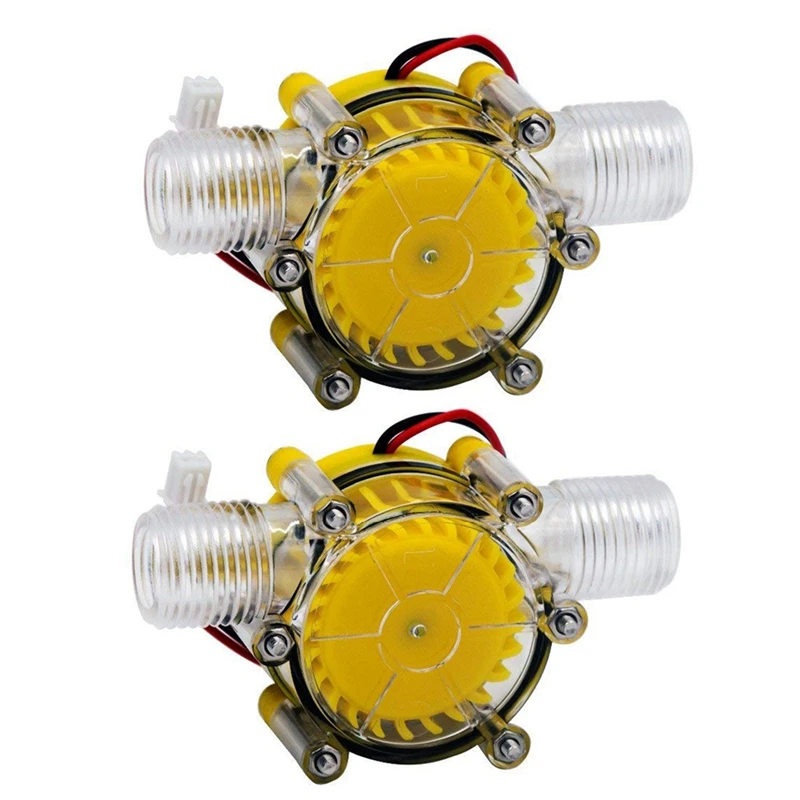 2 Pcs 10W Water Flow Pump Mini Hydro Generator Turbine Flow Hydraulic Conversion, 5V & 80V