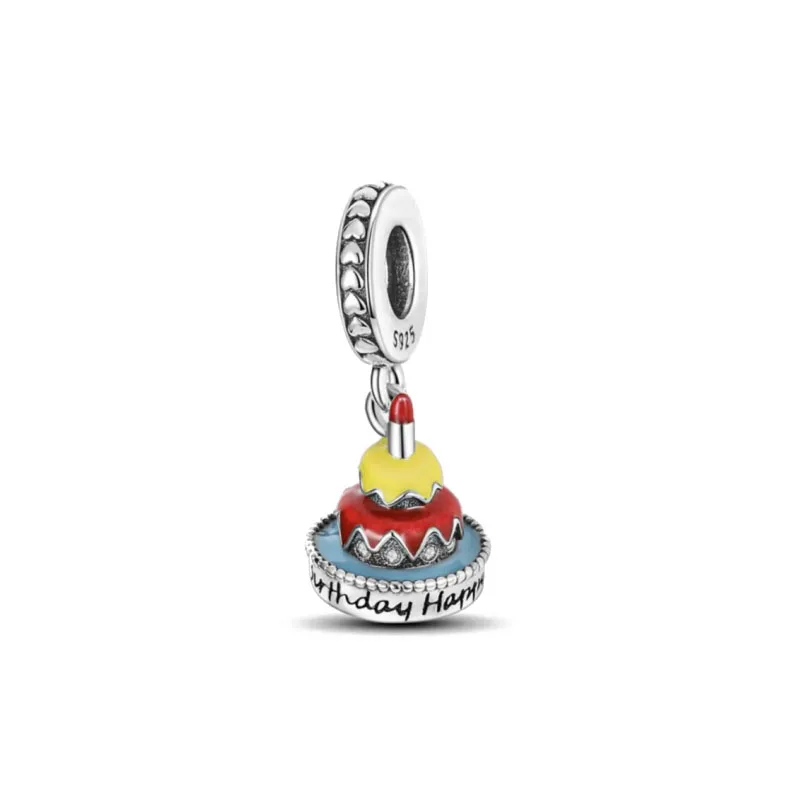 2026 925 Silver Key Cake Bag Pendant Dangle Charm Basketball Bead Fit Original DIY Bracelet Women's Jewelry Anniversary Gift view 5