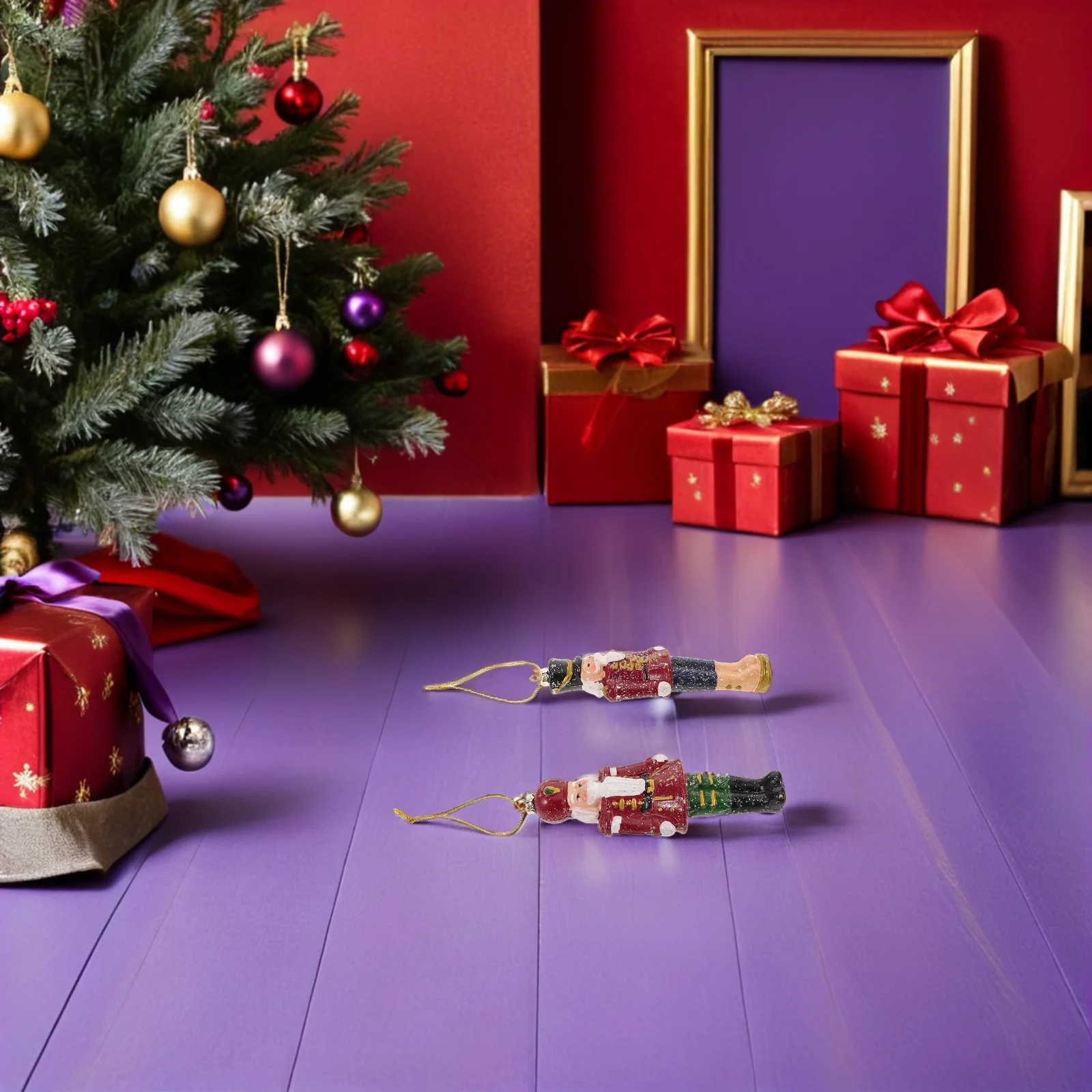 

3pcs Christmas Tree Decoration Nutcracker Soldier Ornaments Plastic Holiday Figures Hanging Xmas Decor For Window Fireplace