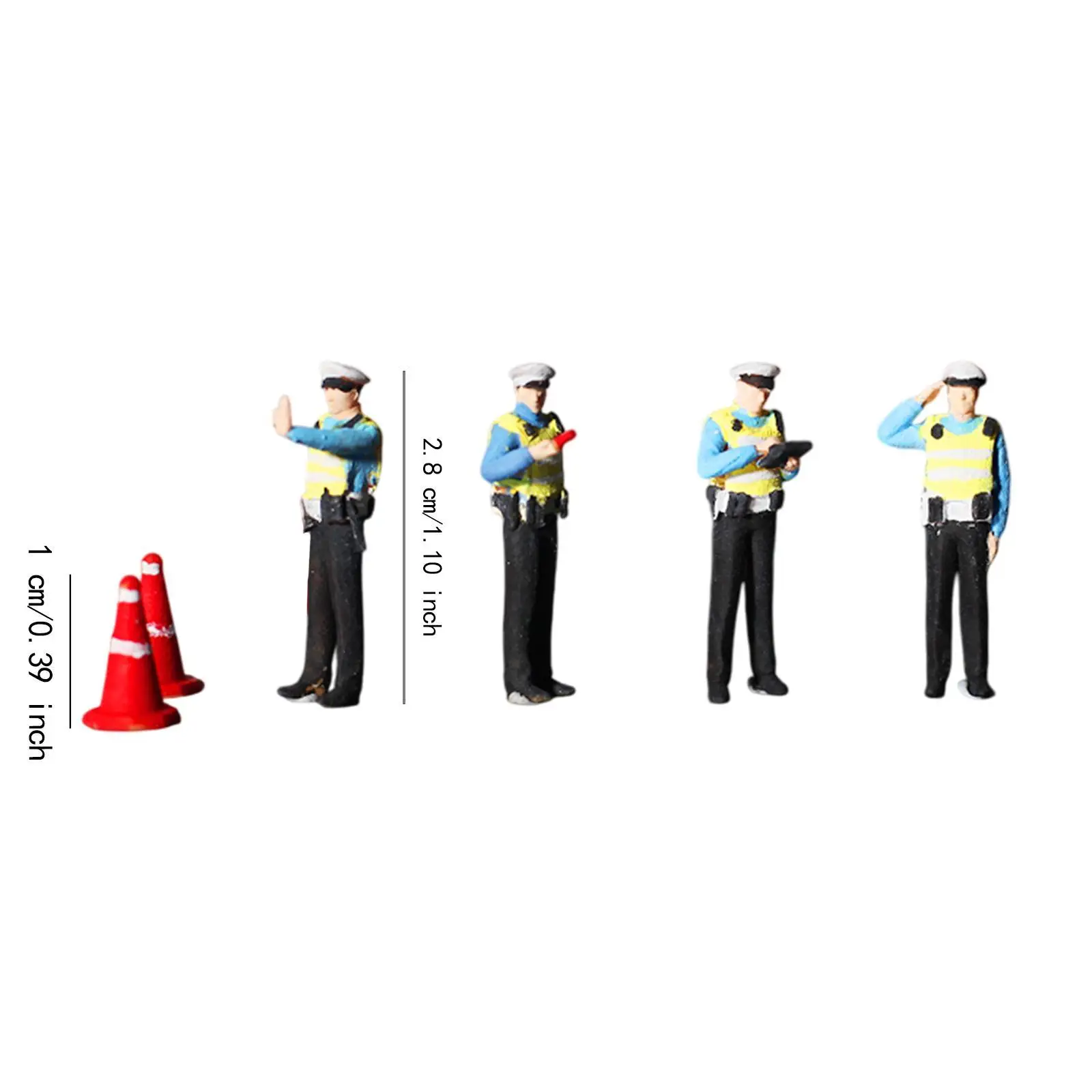 Figurines miniatures de police de la circulation pour enfants, décoration de scène, collection de bricolage, 1:64